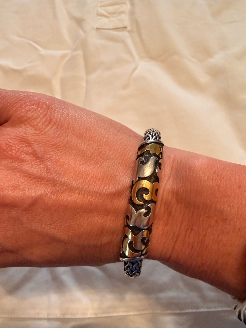 John Hardy Sterling Silver and Gold Accent Woven Bracelet - Picture 2 of 6